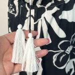 Elan Small Maren Maxi Dress Black White Front Slit Cruise Wear V Neck Boho Flowy Photo 5