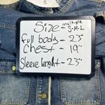 FMX Distressed Denim Jacket Frayed Collar Cuffs Hem Button Front Pockets Blue Size 2 Photo 6