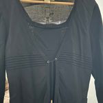 Notations  Black Cardigan Top Set Tie Front 3/4 Sleeve Knit S‎ Photo 1