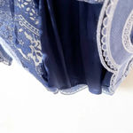 HD in Paris  Anthropologie Blue Lace Blouse with Tank Size 4 Dark Ocean Dress Top Photo 5