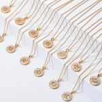 Gold Initial Crystal Sparkly Pendant Necklace A Photo 3