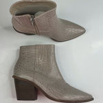 Kaanas  Amarone Croc-Embossed Texan Booties Size 6 Photo 0