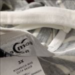 Moa Moa *NEW*  Woman Gray White Striped Lattice Top Photo 6