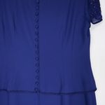 Talbots Elegant Sapphire Blue Midi Beaded Short Sleeves Event Dress 12 NWT Photo 10