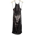 Bardot NWT  Dress Open Back Sequin Midi Black Slip Dress Size 6 Slinky Sexy New Photo 2