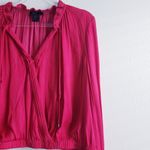 Rachel Roy Mock Wrap Long Sleeve Hot Pink Blouse Top Size XL Photo 2