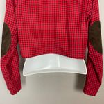 Ralph Lauren Sport Crop Top DIY Elbow Patches Red Plaid Women Size 2 Oversized Photo 6