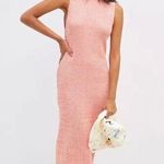 Anthropologie Daily Practice MockNeck Sleeveless Ribbed Midi dress Coral Size XL Photo 0