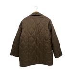Ganni Diamond Quilted Ripstop Oversized Jacket Teak Brown Coat Women’s Size M Photo 6