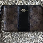 Coach  Brown and Black Signature Wristlet Photo 0