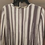 💕NILI LOTAN💕 100% Silk Striped Tunic Dress ~ Neutral Grey & Off Photo 7
