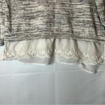 Como vintage Marled Gray Top with Lace Trim Photo 3