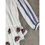 Free People NWT  Ivory Embroidered‎ Floral Wild Horses Mini Dress Peasant Boho S Photo 9