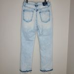 Risen Camille Acid Wash Crop Distressed High Rise Straight Jeans Size 11/30 Blue Photo 3