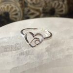 Heart & Wave Sterling Silver Toe Ring Midi Ring Photo 3