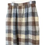 Vintage Country Suburbans Wool Blend Plaid Skirt Size 10 Tan Photo 1