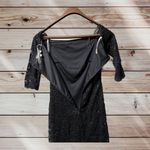 Crystal Doll Sequin Black Mini Party Club Dress Sz XS Little Black Dress Formal Photo 2