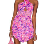 ROCOCO SAND‎ Floral Halter Mini Dress NWT Small Pink Photo 0