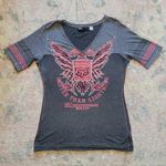 Vintage Y2K Women’s Fox Racing Faster Than Lightning Gray Pink Crest Shirt XS Photo 0