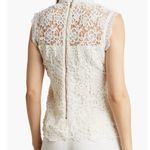 Nanette Lepore  Crochet Floral Lace‎ Top Women M White Cottagecore Coquette Mock Photo 1