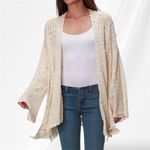 Free People Women's Crochet Cardigan Bell Sleeve Open Knit Ivory Bohemian Photo 3