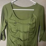 Y2K Military Style Top Size M (Est) | Olive Green Steampunk Button Tunic Size M Photo 1