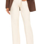 We Wore What  Jeans Womens 25 Cream‎ High Rise Dad Rigid Denim Straight Pants New Photo 0