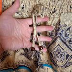 NWT Junglee Billee Boho Elastic Shorts w/ Beaded Tie Size XS / Small / Medium Blue Photo 5