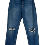 ASOS Jeans Womens 26 Distressed Blue Tapered High Rise 90s Grunge Streetwear Photo 0