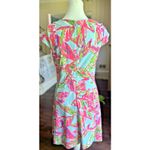 Lilly Pulitzer Briella Pink In The Vias Fit & Flare V-Neck Dress Sz M Tropical Photo 6