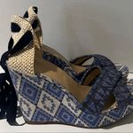 Theodora & Callum by Stuart Weitzman Biarritz Blue Aztec Espadrille Wedges Sz 10 Photo 11