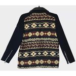 ZARA NWOT Embroidered Aztec Tribal Moto Leather Trim Jacquard Jacket Size Medium Photo 8