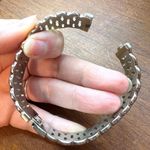 Boutique Hinged Woven Cuff Bracelet Statement Jewelry Silver Photo 6