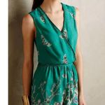 Anthropologie Elevenses Papillion Green Butterfly Print Open Back Romper S Photo 0
