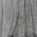 Flax  Dark Gray Button Down linen Shirt lagenlook 22-24 3/4 sleeve oversized Photo 6