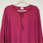st. john's bay  Tie Front Tassel V-neck Long Sleeves Top Photo 1