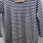 Madewell  Women's Navy and White Striped Cotton Top Size Small Photo 7