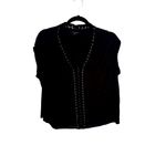 ALL SAINTS Aria Black Grommet Top in Size X Photo 2