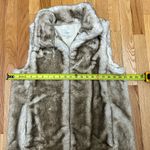 Loft  Woman’s Faux Fur Vest with Stand Collar Size Small Brown Photo 4