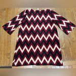 Tacera  Burgundy and Cream Zigzag Top Photo 1