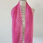 Accessory Street Pink Polka Dot Striped Sheer Long Neck Scarf Photo 0