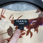 Torrid  Pale Yellow Earthtones Floral Harper Blouse - 1 (1X) - Women's Plus Size Photo 4