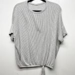 Tiffany & Grey Short Sleeve Ribbed Gray Top Women's Size XL Petite Photo 0