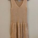 Santa Fe Natives Crochet Sleeveless Drop Waist Maxi Dress, Size Small Tan Photo 0