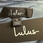 Lulus NWT Women's S Stunning Example Slate Blue Satin Backless Maxi Dress Formal Photo 9