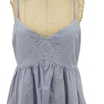 Derek Lam 10 Crosby Mini Dress Babydoll Sleeveless Stripe Blue Cotton Size 8 Photo 1