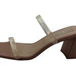 Steve Madden Size 8 High Heel Sandals Beige With Clear Straps Photo 8