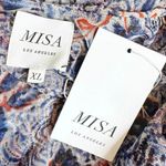 MISA Los Angeles MISA Aries Mesh Cut Out Midi Dress in Feathered Floral Blue Size XL NWT Photo 9