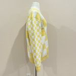 Vans  Checkerboard Oversized Cardigan in Yellow and White Size Small Photo 2