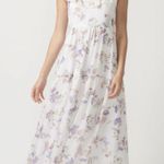 Self‎ Contrast Gianna Ruffle Neckline Floral Smocked Maxi Dress Sz S Romantic Photo 0